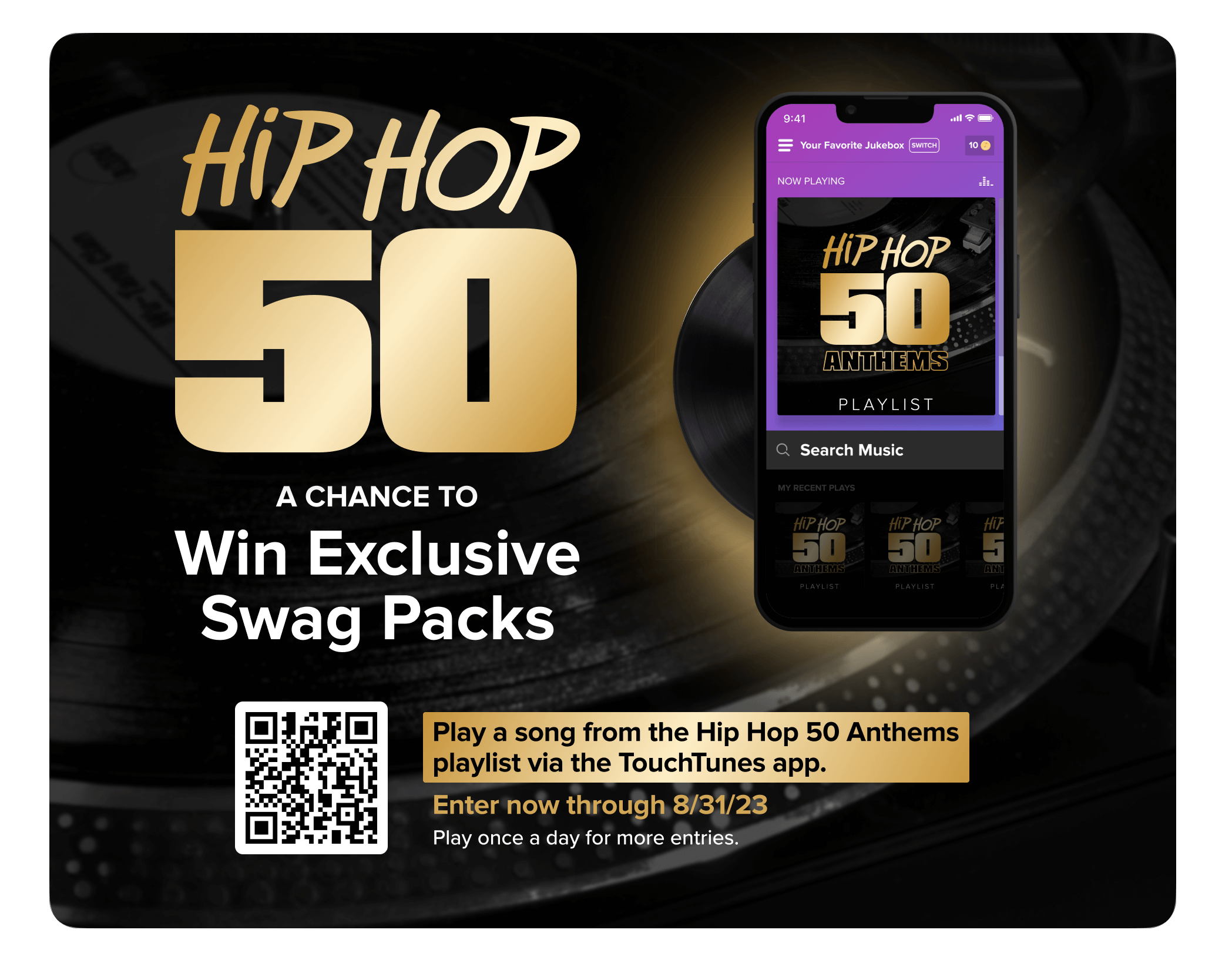 Hip Hop 50 Sweepstakes | TouchTunes | TouchTunes